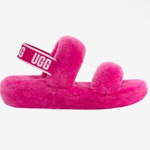 BRIGHT PINK UGG OH YEAH SLIDES #ugg #uggslides #pink #shoes #womens worn once